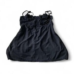 2000s Style Urban Outfitters Black Babydoll Corset-Style Top – Size Small